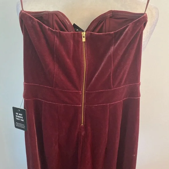 Express size zero strapless velvet jumpsuit NWT - Picture 7 of 9